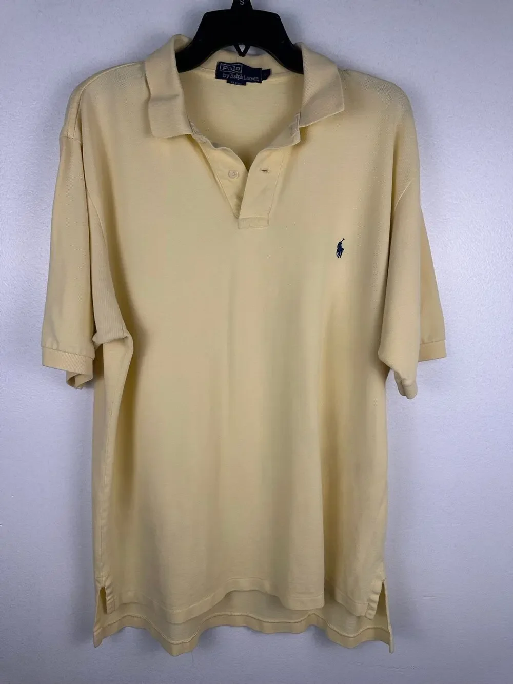 Polo Ralph Lauren polo shirt Men's yellow size XL embroidered blue Pony motif
